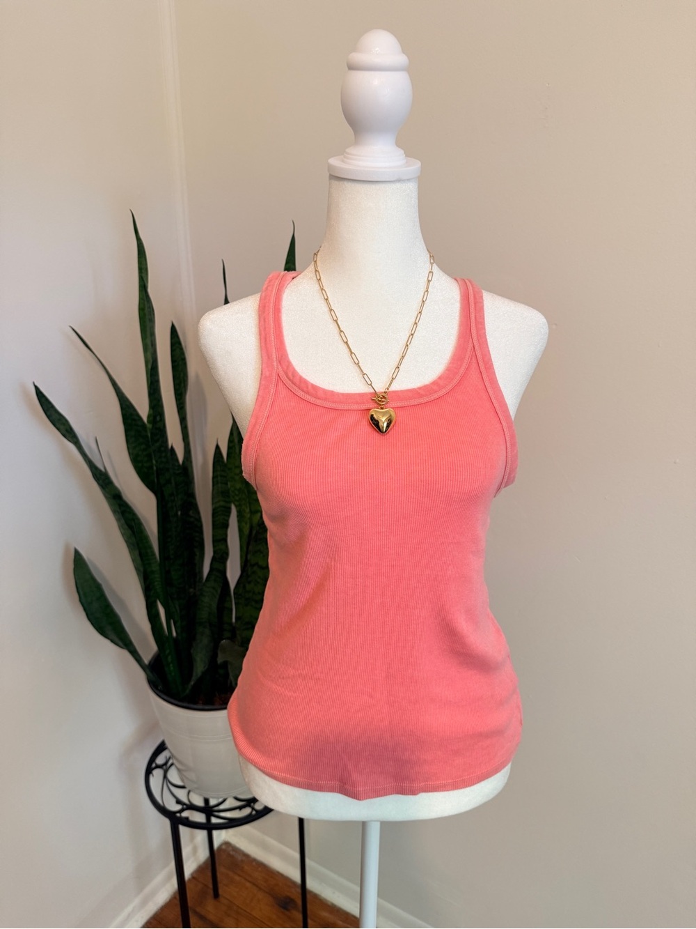 American Eagle | Coral Ribbed Tank Top